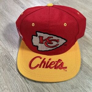 VTG Sports Specialties Kansas City Chiefs Script Snapback Hat NFL Red Wool Cap